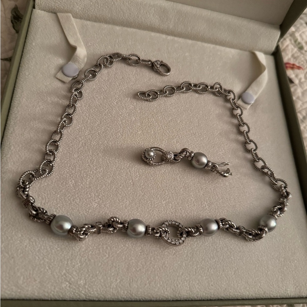 Judith Ripka Sterling Silver Necklace with Enhancer - Picture 4 of 9